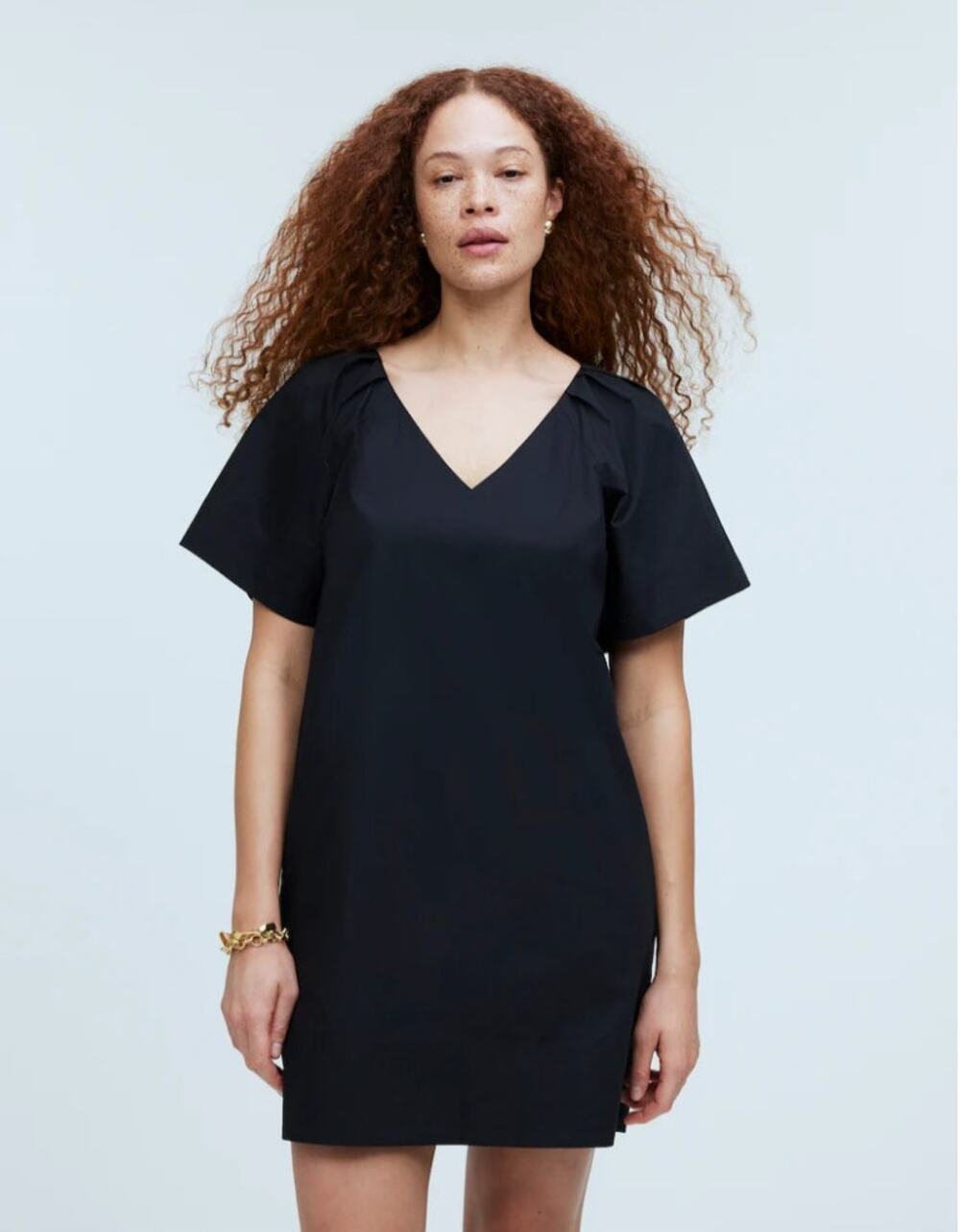 Madewell Black V-Neck Mini Shirtdress XS NWT Style NP093
